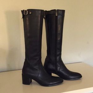 Narrow-calf, Black Leather Boots